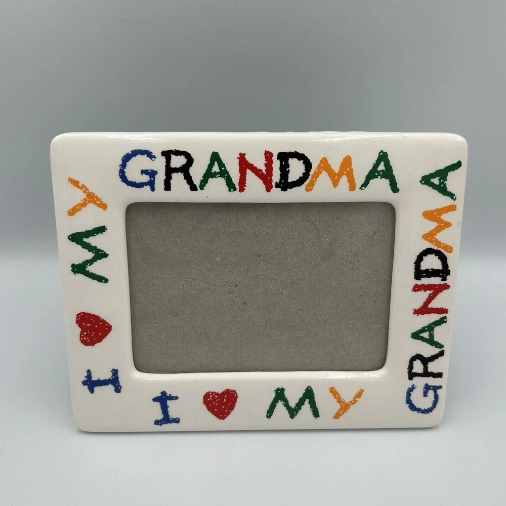 Vintage 1988I Love My Grandma Ceramic Picture Frame 3.5 X 5 Made in Taiwan‎